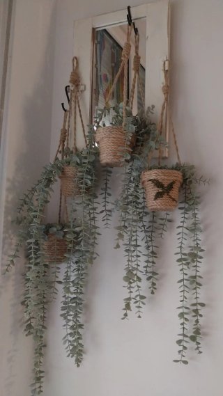 Lote 4 Plantas Eucalipto Colgantes Artificiales