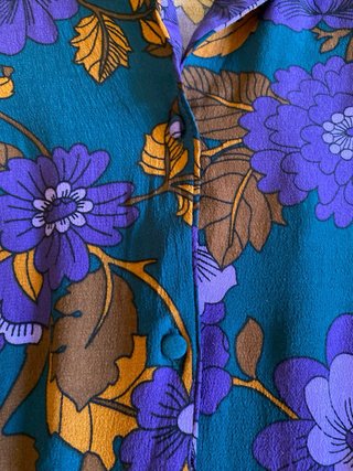 Camisa Mango M Verde Estampada Flores