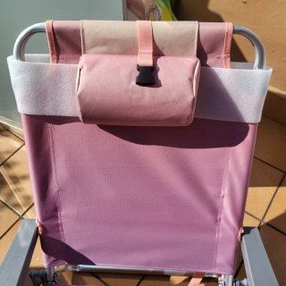 Silla de playa plegable rosa y morada