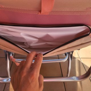 Silla de playa plegable rosa y morada