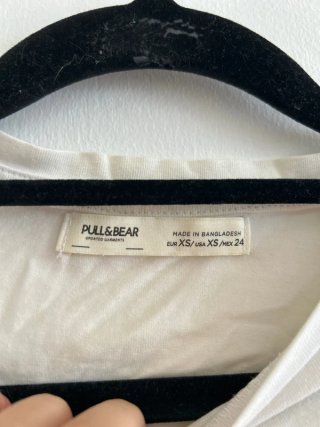 Pull&Bear camiseta manga larga blanca XS