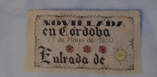 Entrada Novillada Córdoba 27 Mayo 1950