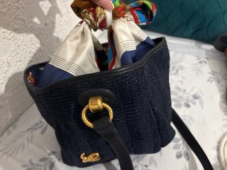 Bolso Loewe Vintage Azul y Dorado