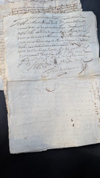 Lote de 7 documentos manuscritos S.XVI-S.XVII