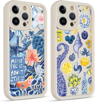 2 custodie iPhone 15 Pro MAX 6.7 Design estivi e marini