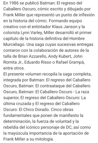 Batman:El regreso del Caballero Oscuro Integral