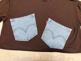 T-shirt crop top Levi's denim tasche M