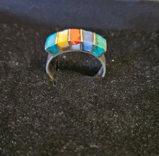 Anillo Plata 950 Incrustaciones Colores