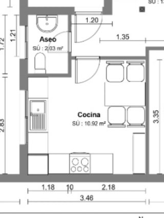 Cocina completa de madera con encimera de granito
