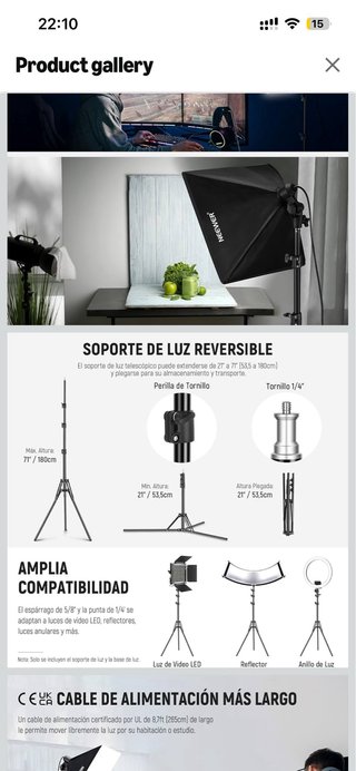 Kit Iluminación Softbox Neewer con Trípodes