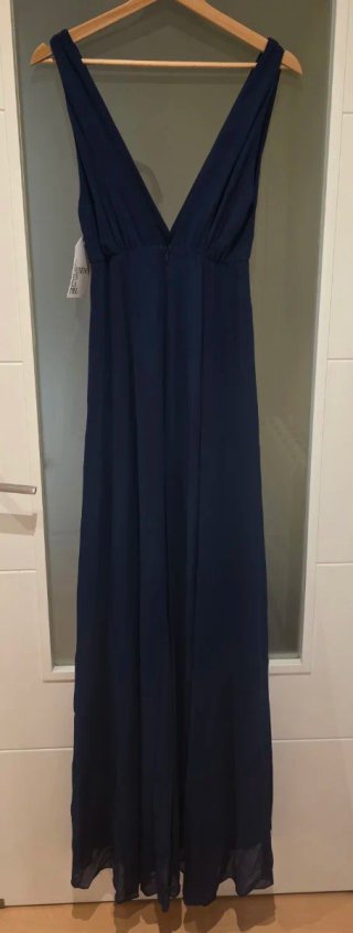 Vestido fiesta Veneno en la piel azul marino