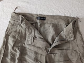 Pantalón fluido wide leg verde caqui/oliva - M