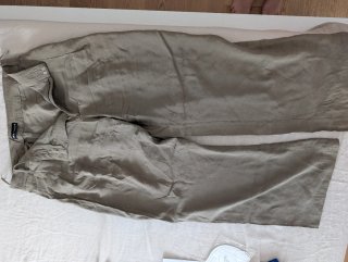 Pantalón fluido wide leg verde caqui/oliva - M