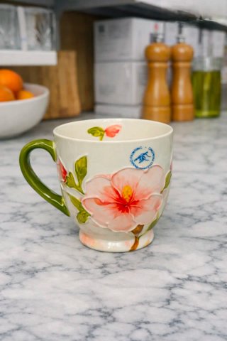 Tazza in ceramica floreale 450 ml