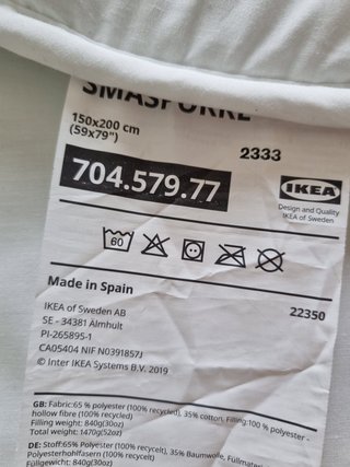 Edredón IKEA SMÅSPORRE cálido 150x200