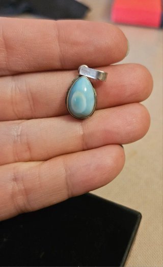 Colgante Plata Piedra Larimar Azul