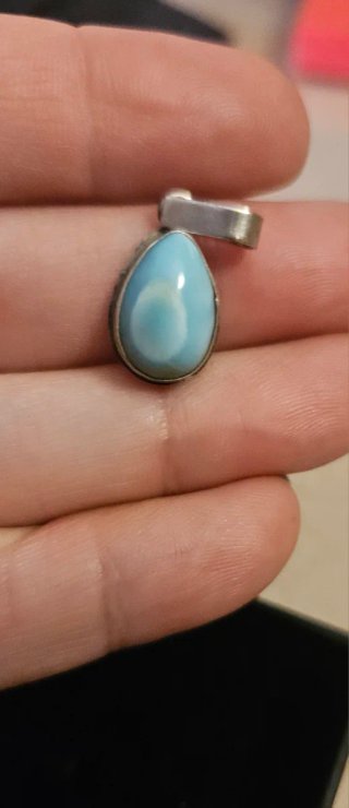 Colgante Plata Piedra Larimar Azul