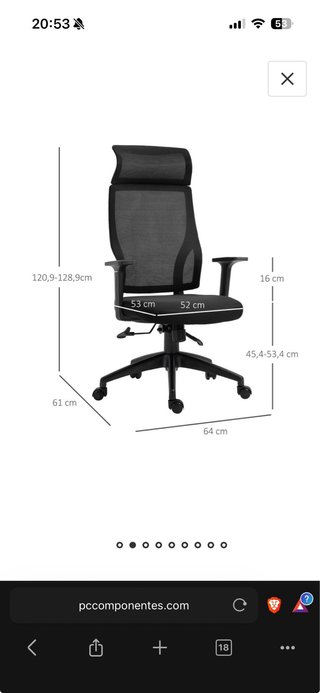 Silla de oficina ergonómica negra