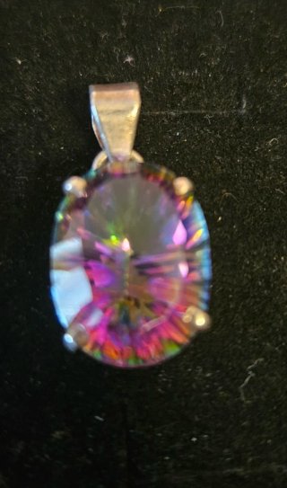 Colgante Plata Cuarzo Místico Ovalado