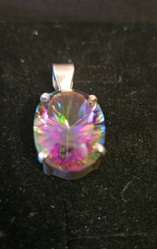 Colgante Plata Cuarzo Místico Ovalado