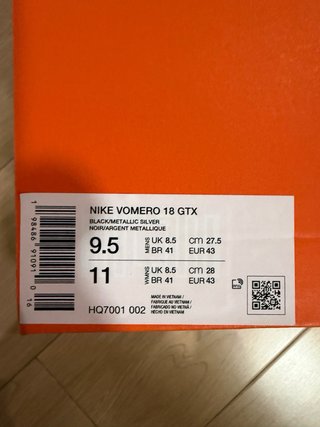 Nike Vomero 18 x Goretex Negro/Plata