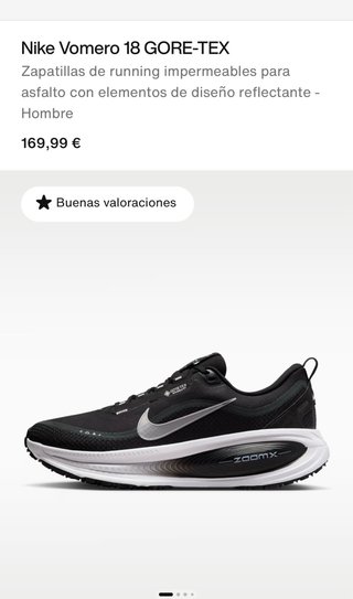 Nike Vomero 18 x Goretex Negro/Plata