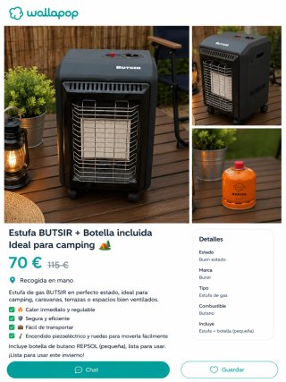 Estufa Butsir + Botella Camping