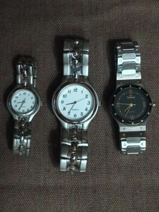 Lote 3 Relojes Quartz Acero