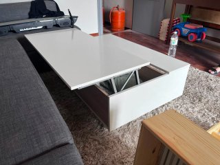 Mesa de centro elevable madera