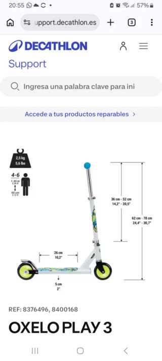 Patinete Oxelo Play 3 Infantil
