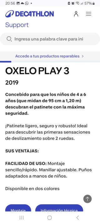 Patinete Oxelo Play 3 Infantil