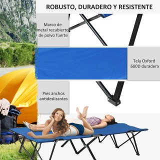 Cama Plegable Azul para Camping