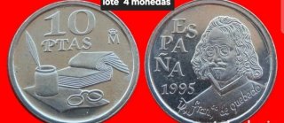 4 Moneda 10 PTAS España 1995 Quevedo SC