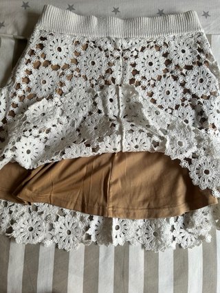 Falda Michael Kors Crochet Blanca