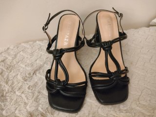 Sandalias de tacón negras talla 37