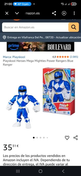 Power Rangers Negro y Azul