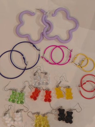 Lote Pendientes Gummy Bear y Corazón