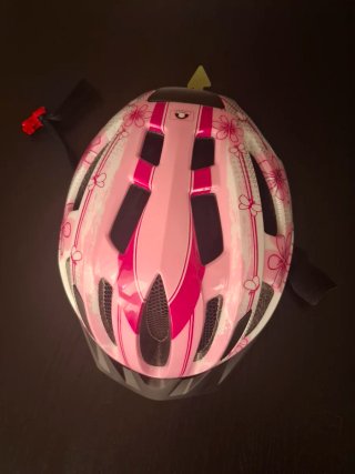 Casco Bicicleta Niña/Junior rosa/blanco T.49-54cm
