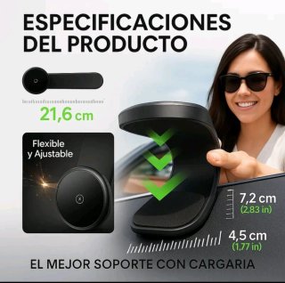 QiTronix Cargador y Soporte Inalámbrico Coche