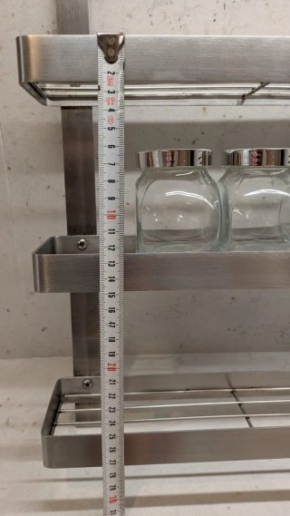 Especiero Ikea Grundtal con 3 botes de cristal
