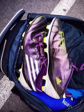 Zapatillas de fútbol Adidas F50 Morado/Blanco