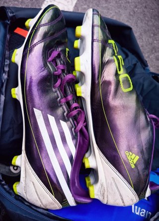Zapatillas de fútbol Adidas F50 Morado/Blanco