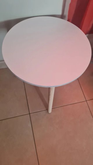 Mesa auxiliar redonda madera LED