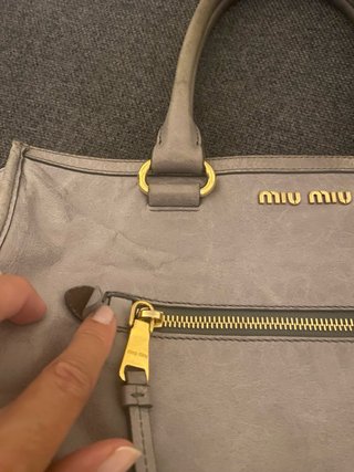 Borsa Miu Miu Grigia Pelle