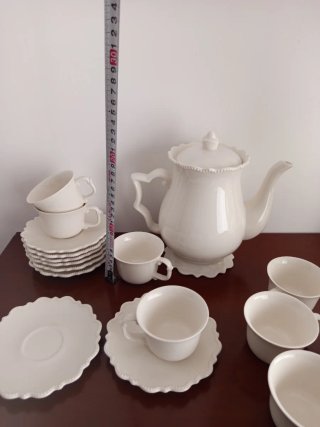 Tetera y Tazas Zara Home Porcelana Blanca