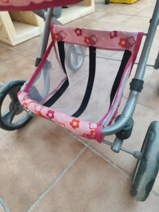 Carrito de muñecas flores rosa
