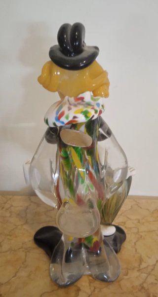Escultura de payaso de cristal