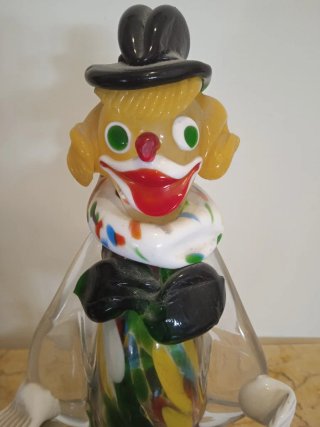 Escultura de payaso de cristal