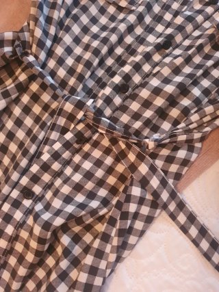 Camisa larga cuadros blanco y negro