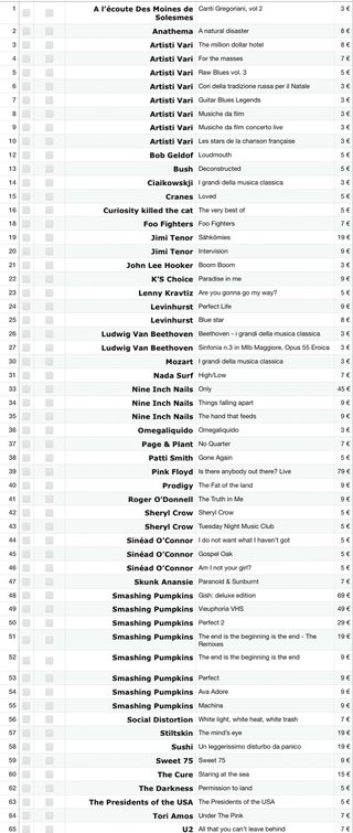 Collezione CD: Blues, Pop/Rock, Dark, Grunge